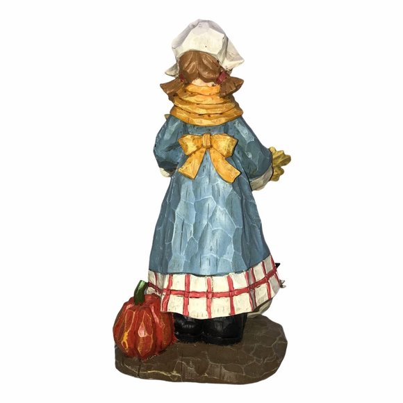 Vintage Pilgrim Man Woman Cat Statue Thanksgiving - Picture 6 of 14